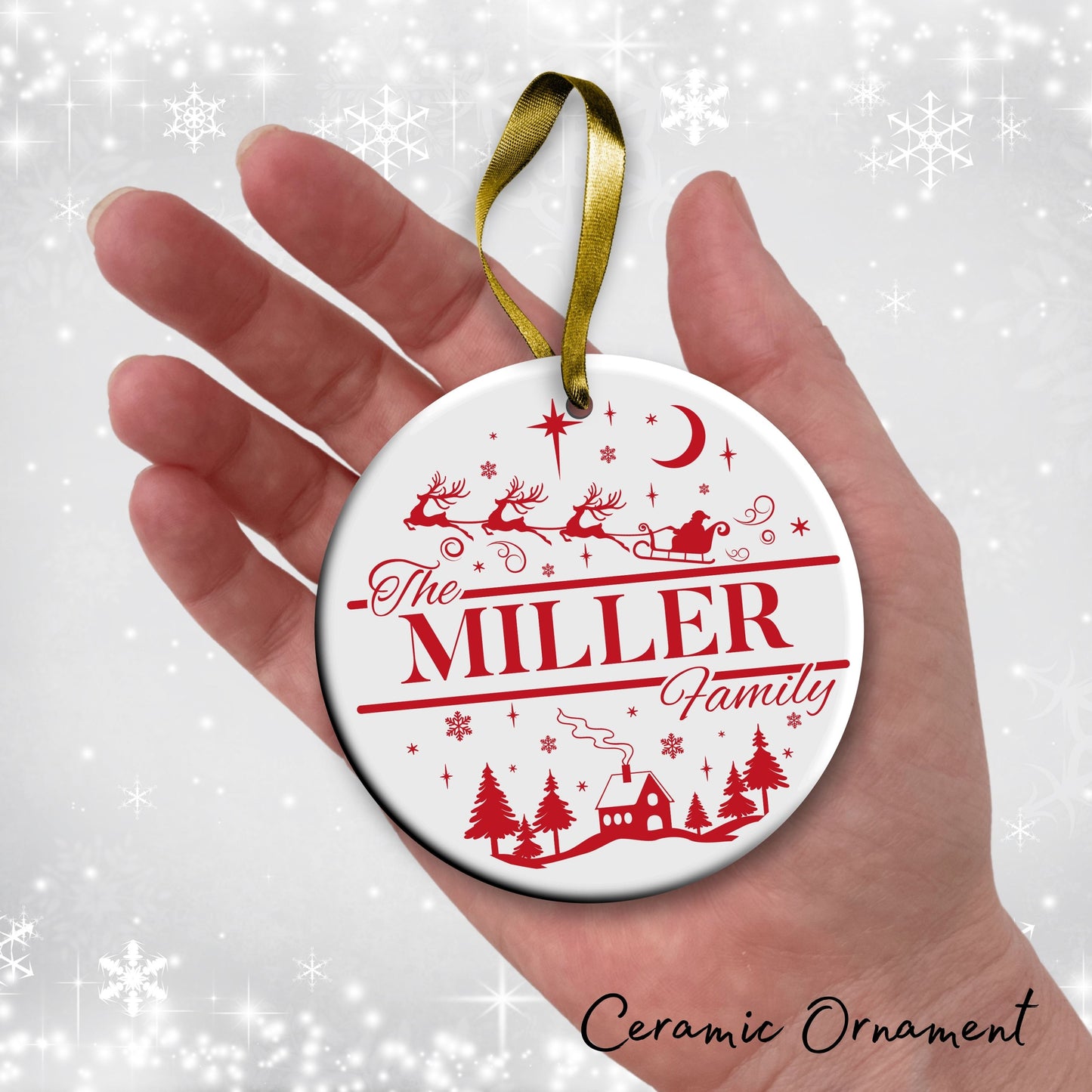 Christmas FAMILY Ceramic Ornaments 37-19