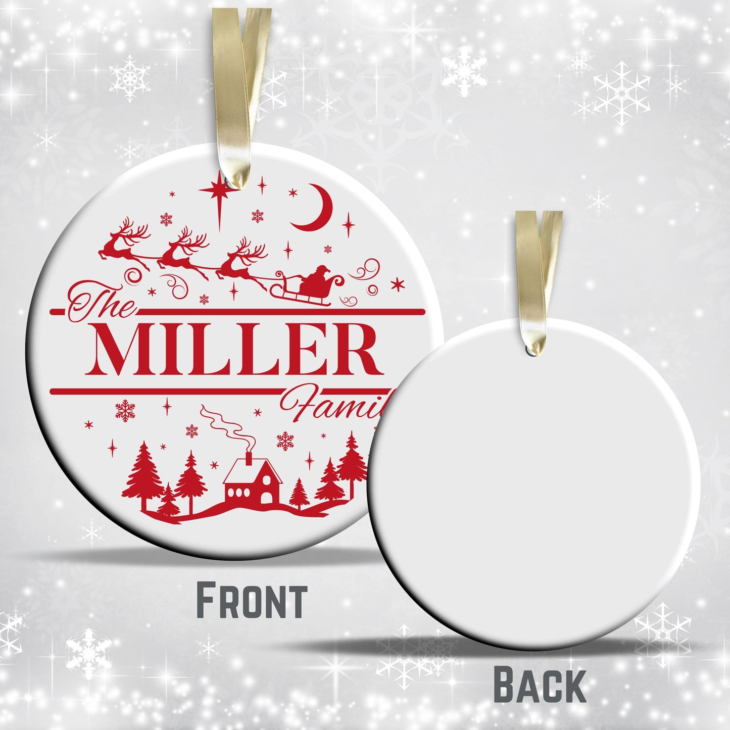 Christmas FAMILY Ceramic Ornaments 37-19