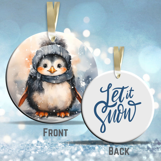Christmas Penguin Ceramic Ornament Set 28-04
