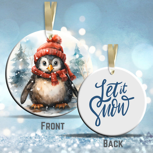 Christmas Penguin Ceramic Ornament Set 28-05