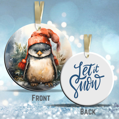 Christmas Penguin Ceramic Ornament Set 28-06