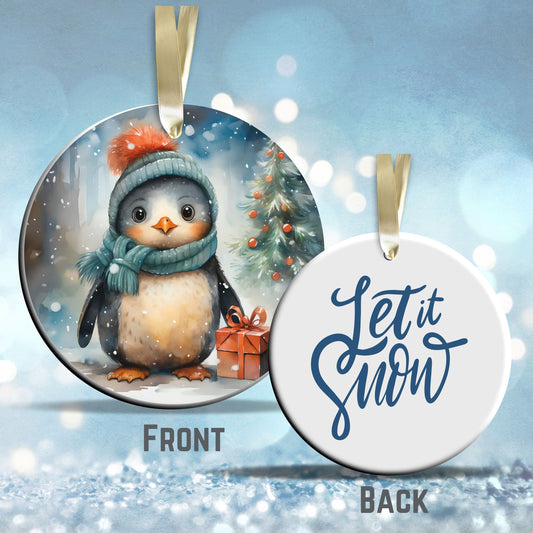 Christmas Penguin Ceramic Ornament Set 28-02