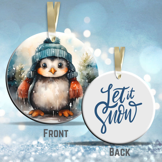 Christmas Penguin Ceramic Ornament Set 28-03