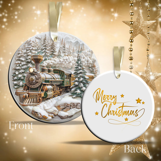 Christmas Train Ceramic Ornament 34-11