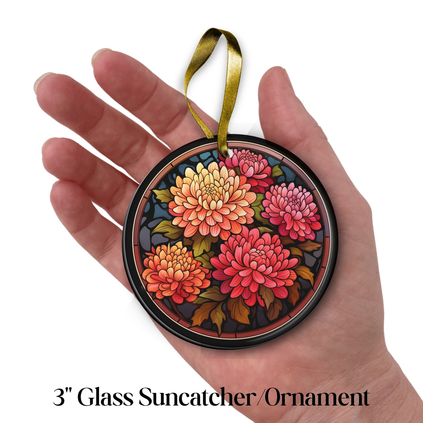 Chrysanthemum Stained Glass Sun Catcher - Flowers & Plants - 244-05
