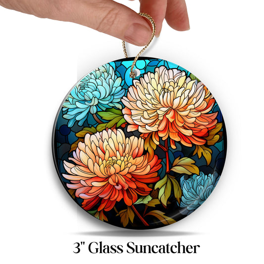 Chrysanthemum Stained Glass Sun Catcher - Flowers & Plants - 244-06