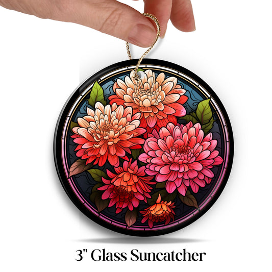 Chrysanthemum Stained Glass Sun Catcher - Flowers & Plants - 244-03