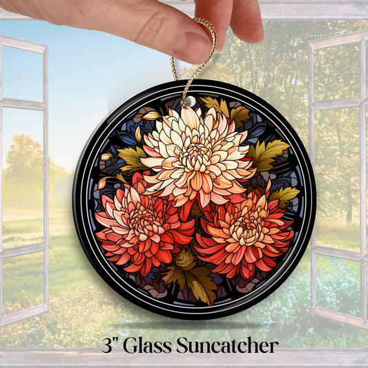 Chrysanthemum Stained Glass Sun Catcher - Flowers & Plants - 244-07