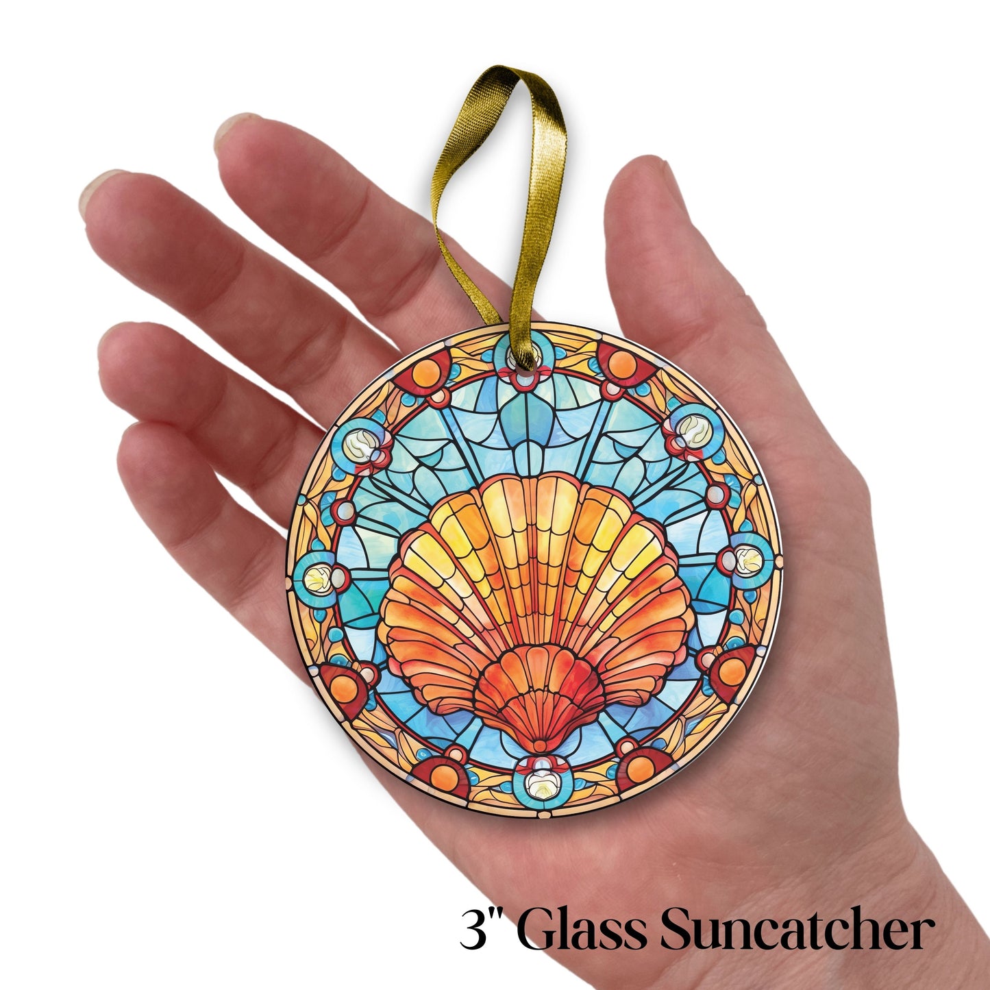 Glass Suncatcher Stained Glass 135-50 Clam