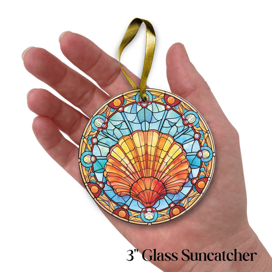 Glass Suncatcher Stained Glass 135-50 Clam