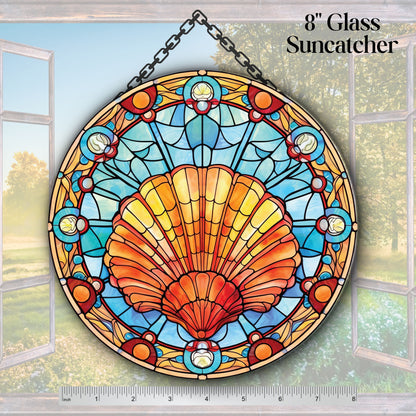 Glass Suncatcher Stained Glass 135-50 Clam