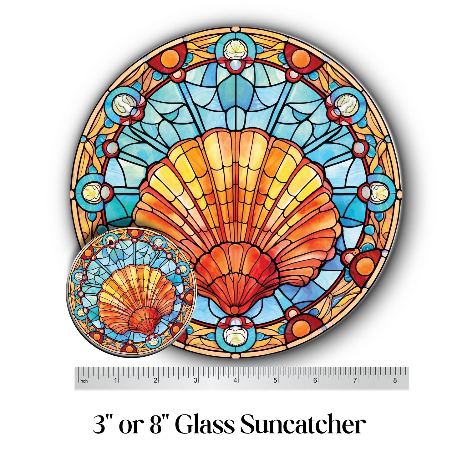 Glass Suncatcher Stained Glass 135-50 Clam