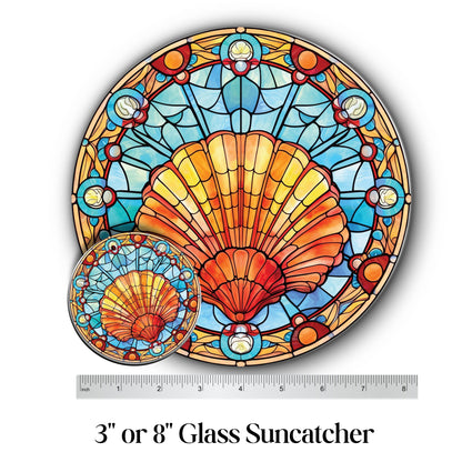 Glass Suncatcher Stained Glass 135-50 Clam