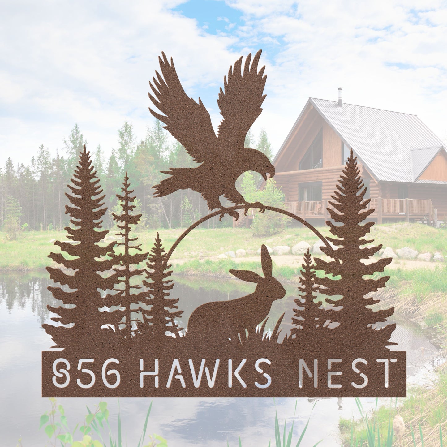 Eagle Hunting Address Sign