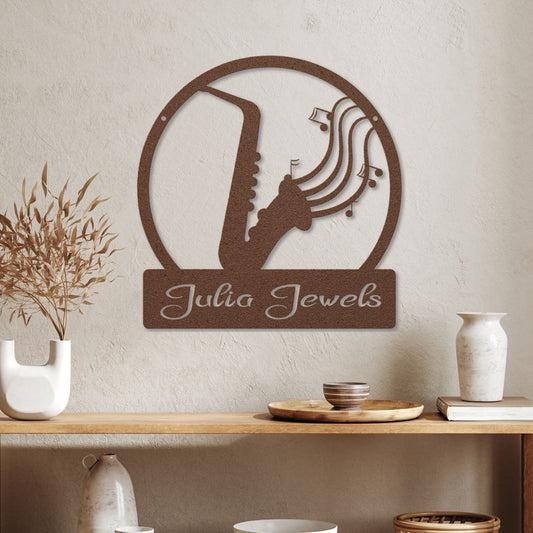 Musical Saxophone - Metal Sign