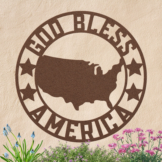 God Bless America Metal Sign