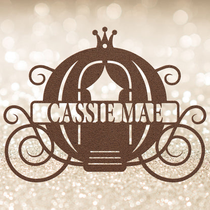 Princess Carriage Metal Wall Art - Personalized