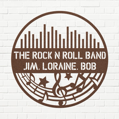 Keyboard Music Rock n Roll Band - Metal Sign