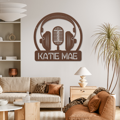 Rising Star Singer Headphones - Metal Sign