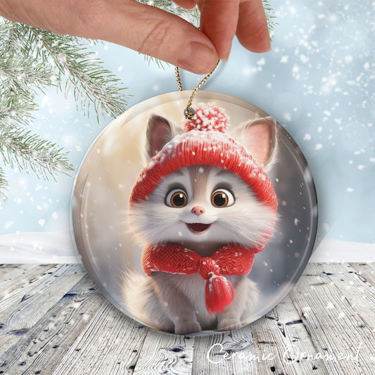 Cute Baby Kitten Animal Ceramic Ornament 153-02