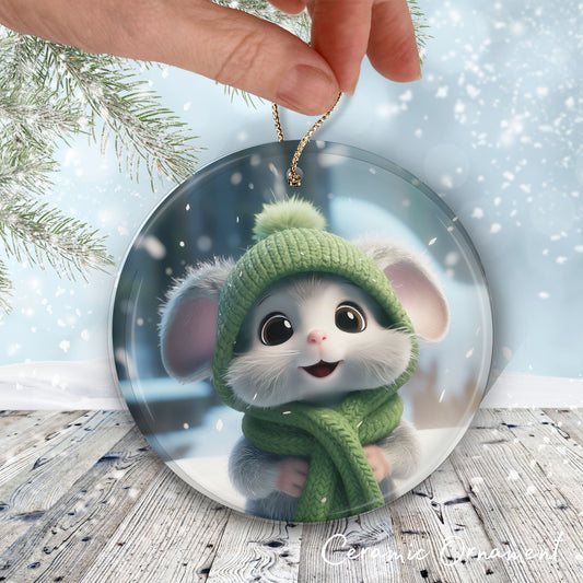 Cute Baby Mouse Animal Ceramic Ornament 153-04