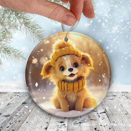 Cute Baby Puppy Animal Ceramic Ornament 153-08