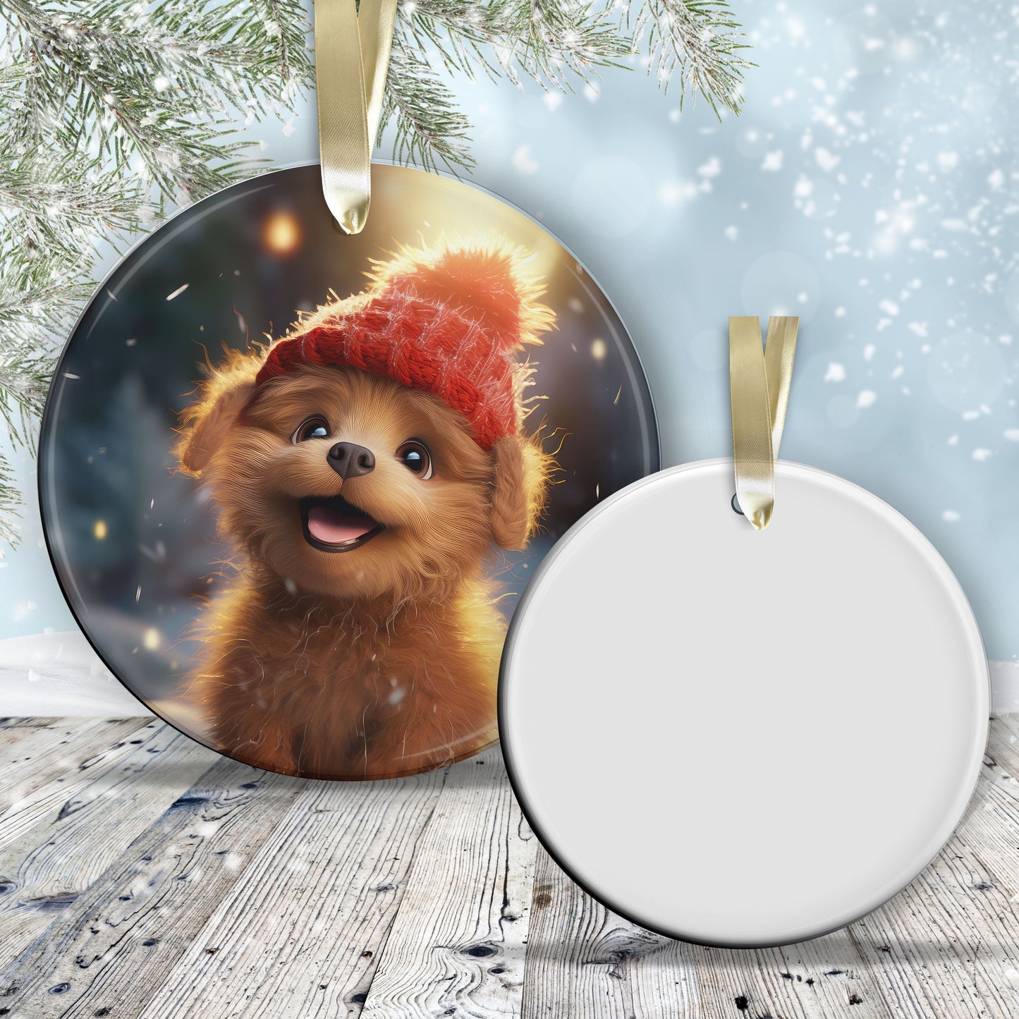 Cute Baby Puppy Animal Ceramic Ornament 153-09