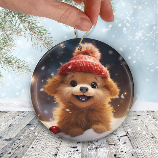 Cute Baby Puppy Animal Ceramic Ornament 153-10