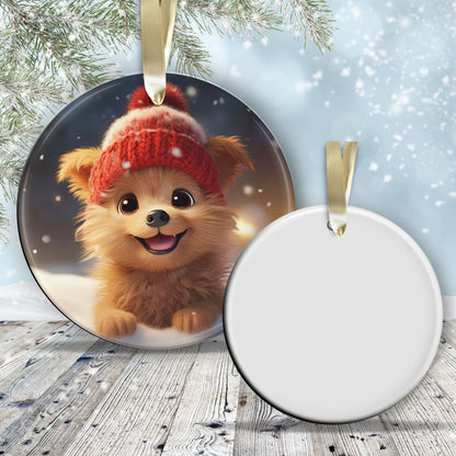 Cute Baby Puppy Animal Ceramic Ornament 153-11