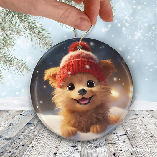 Cute Baby Puppy Animal Ceramic Ornament 153-11