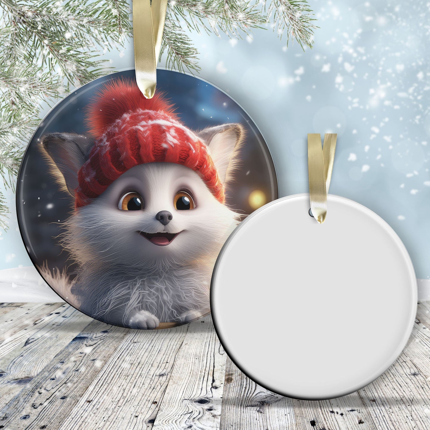 Cute Baby Kitty Animal Ceramic Ornament 153-15