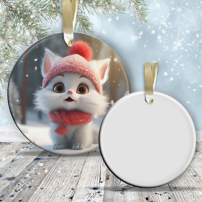 Cute Baby Kitty Animal Ceramic Ornament 153-18