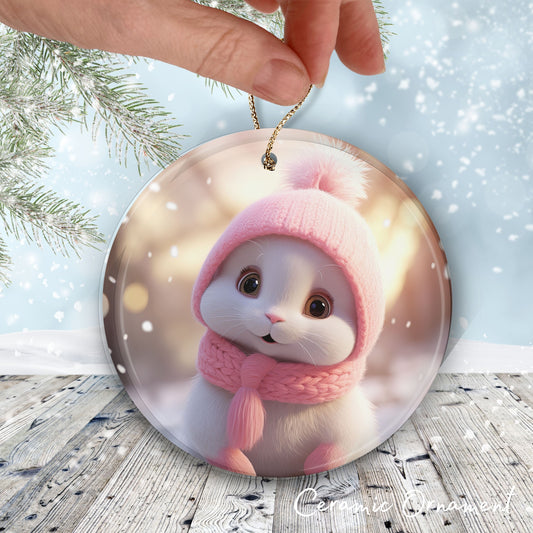 Cute Baby Bunny Animal Ceramic Ornament 153-23