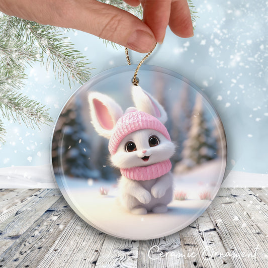 Cute Baby Bunny Animal Ceramic Ornament 153-24
