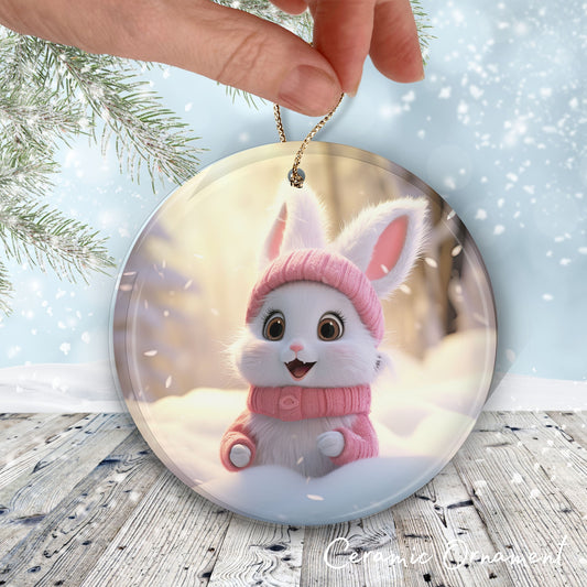 Cute Baby Bunny Animal Ceramic Ornament 153-25