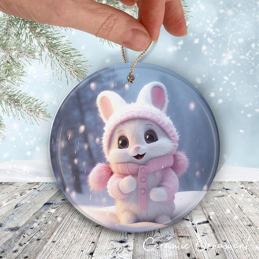 Cute Baby Bunny Animal Ceramic Ornament 153-26
