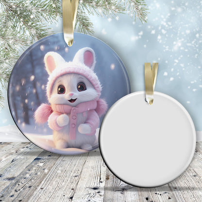 Cute Baby Bunny Animal Ceramic Ornament 153-26