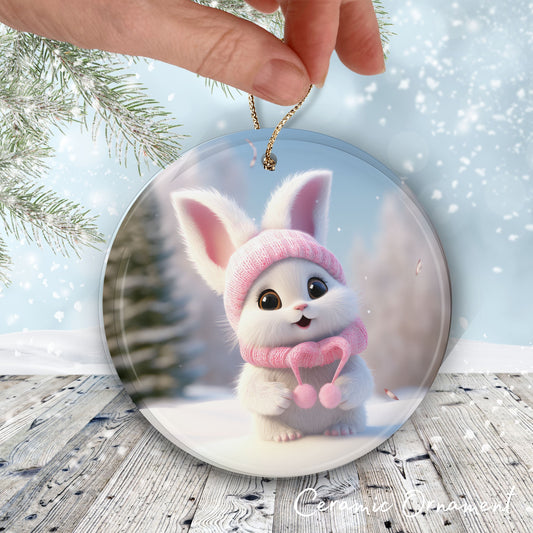 Cute Baby Bunny Animal Ceramic Ornament 153-27