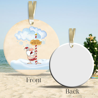Funny Santa Christmas in July Ornament 77-02