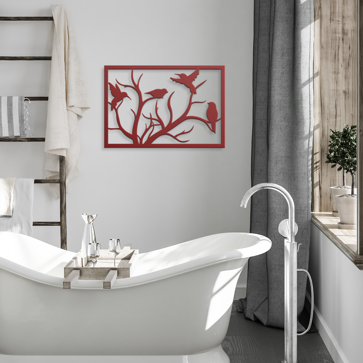 Framed_Bird_Metal_Decor_Red_Modern_Bathroom_Mockup.png