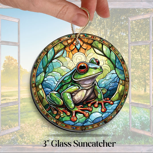 Glass Suncatcher Stained Glass 137-06 Frog