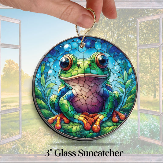 Glass Suncatcher Stained Glass 137-17 Frog