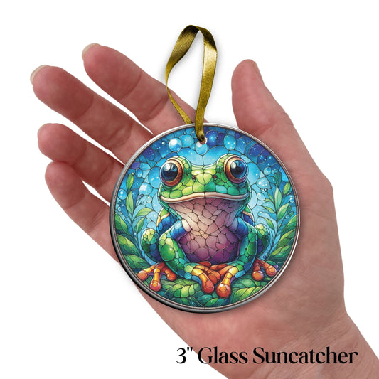 Glass Suncatcher Stained Glass 137-17 Frog