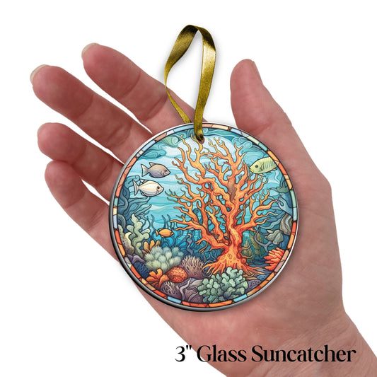 Glass Suncatcher Stained Glass 136-18 Coral Reef