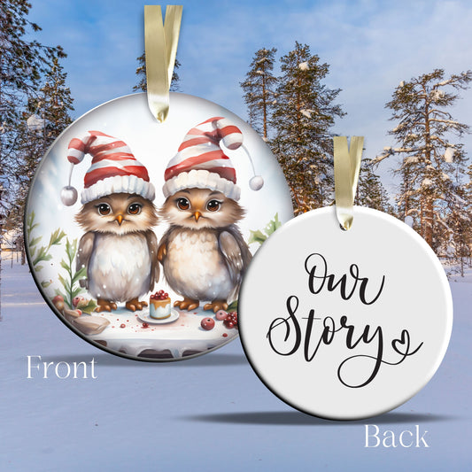 Our Story Funny Bird Christmas Ceramic Ornament 45-05