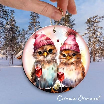 Our Story Funny Bird Christmas Ceramic Ornament 45-11
