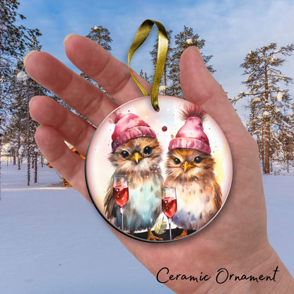 Our Story Funny Bird Christmas Ceramic Ornament 45-11