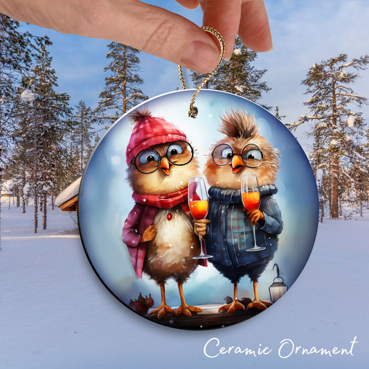 Funny Bird Christmas Ceramic Ornament 45-13