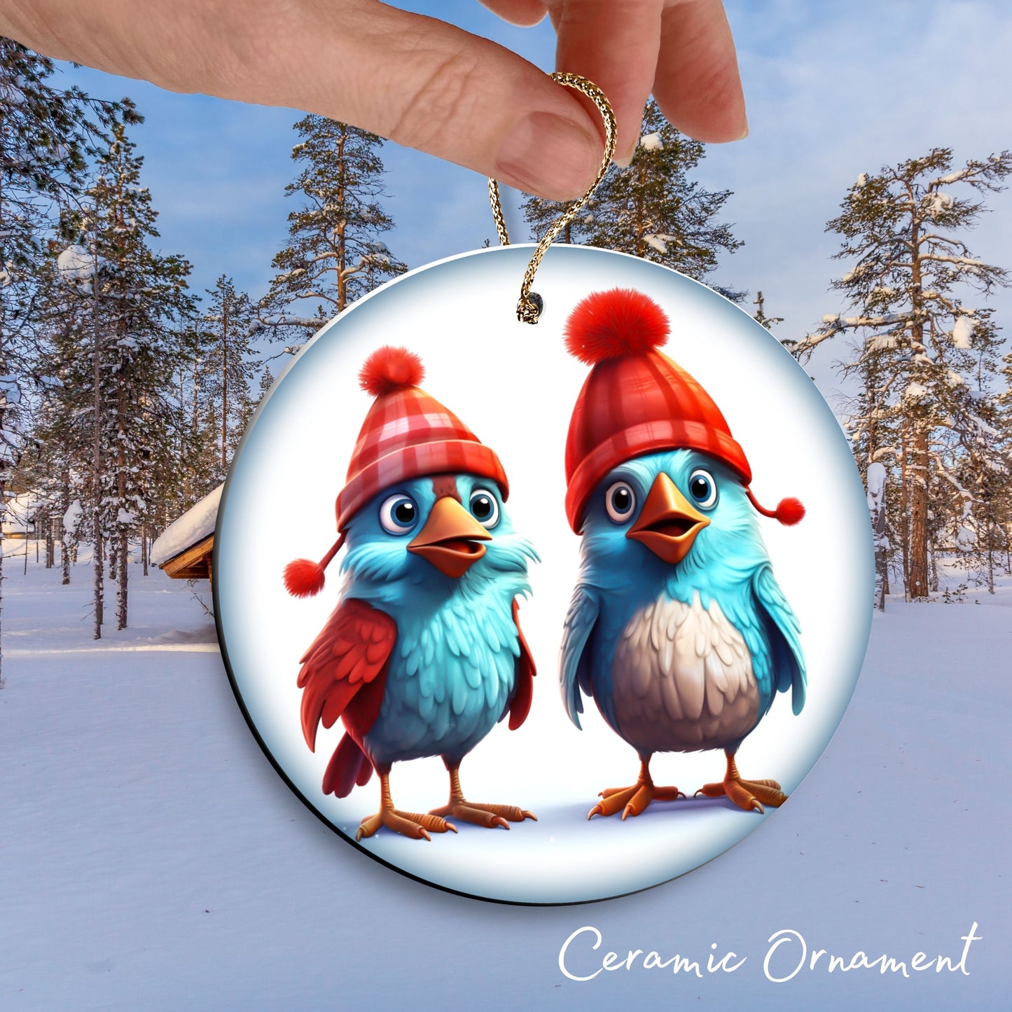 Bestie Funny Bird Christmas Ceramic Ornament 45-21