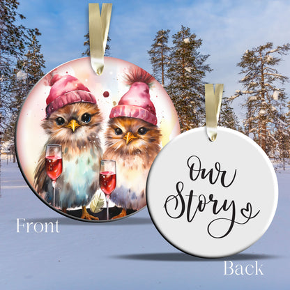 Our Story Funny Bird Christmas Ceramic Ornament 45-11